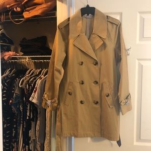 Crown & Ivy Classic Cotton Trench Coat EUC